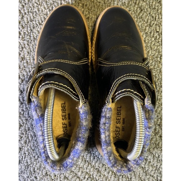 Josef Seibel Maren 25 Black Ankle Boots Leather Buckle Strap Sz 37 Sz 7 - Picture 6 of 13